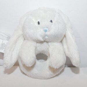 The Children's Place 4.5" Plush White Bunny Rabbit Grabber Rattle Lovey stuffed